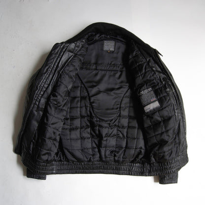 KADOYA Stand Collar Leather Jacket Black Size 3L