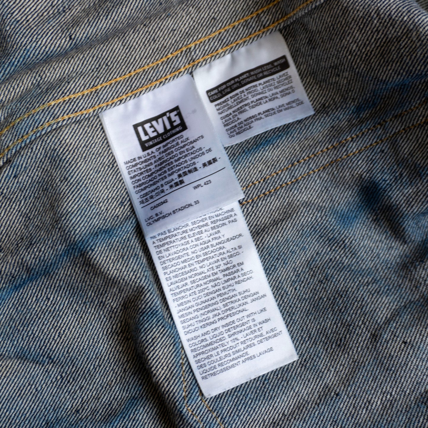 LEVI'S VINTAGE CLOTHING 507XX Big E USA Denim Jacket Size 40