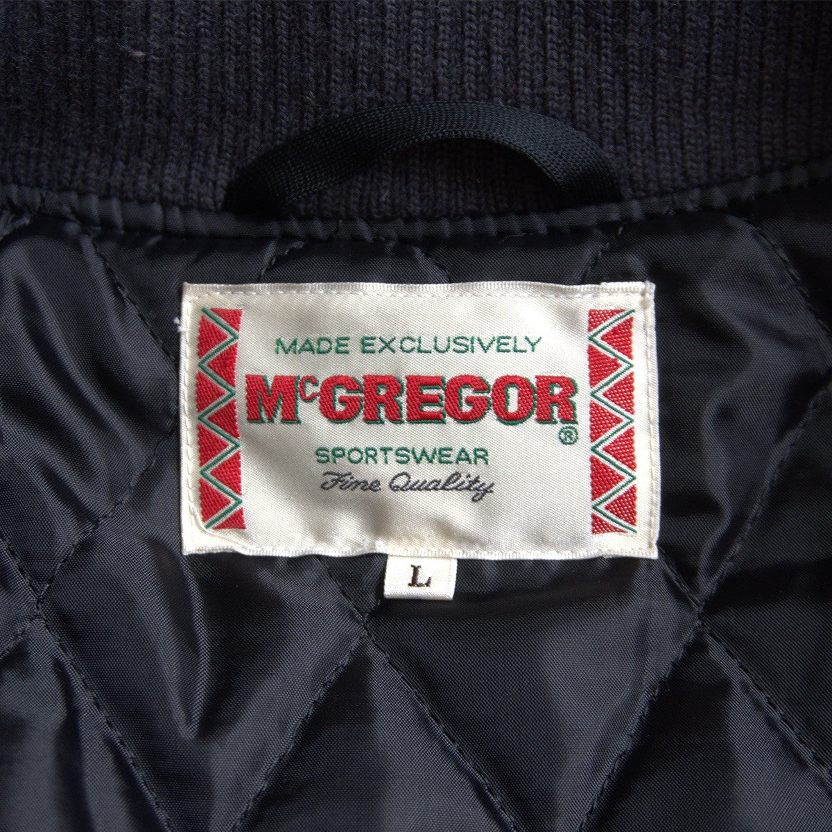 MCGREGOR Full-Deco Sleeve Leather Varsity Jacket Size L