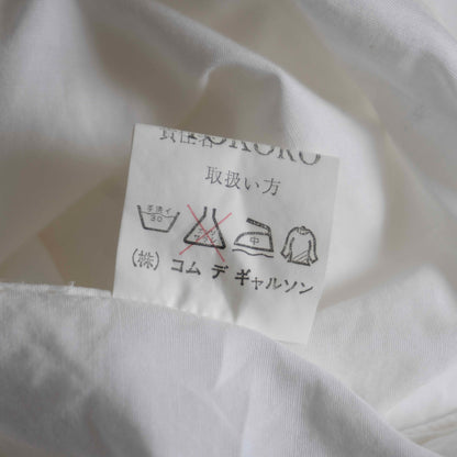 COMME des GARCONS HOMME 80s Band Collar White Shirt