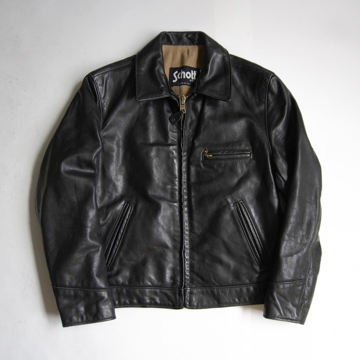 SCHOTT U14 Collared Leather Riders Jacket Size 40