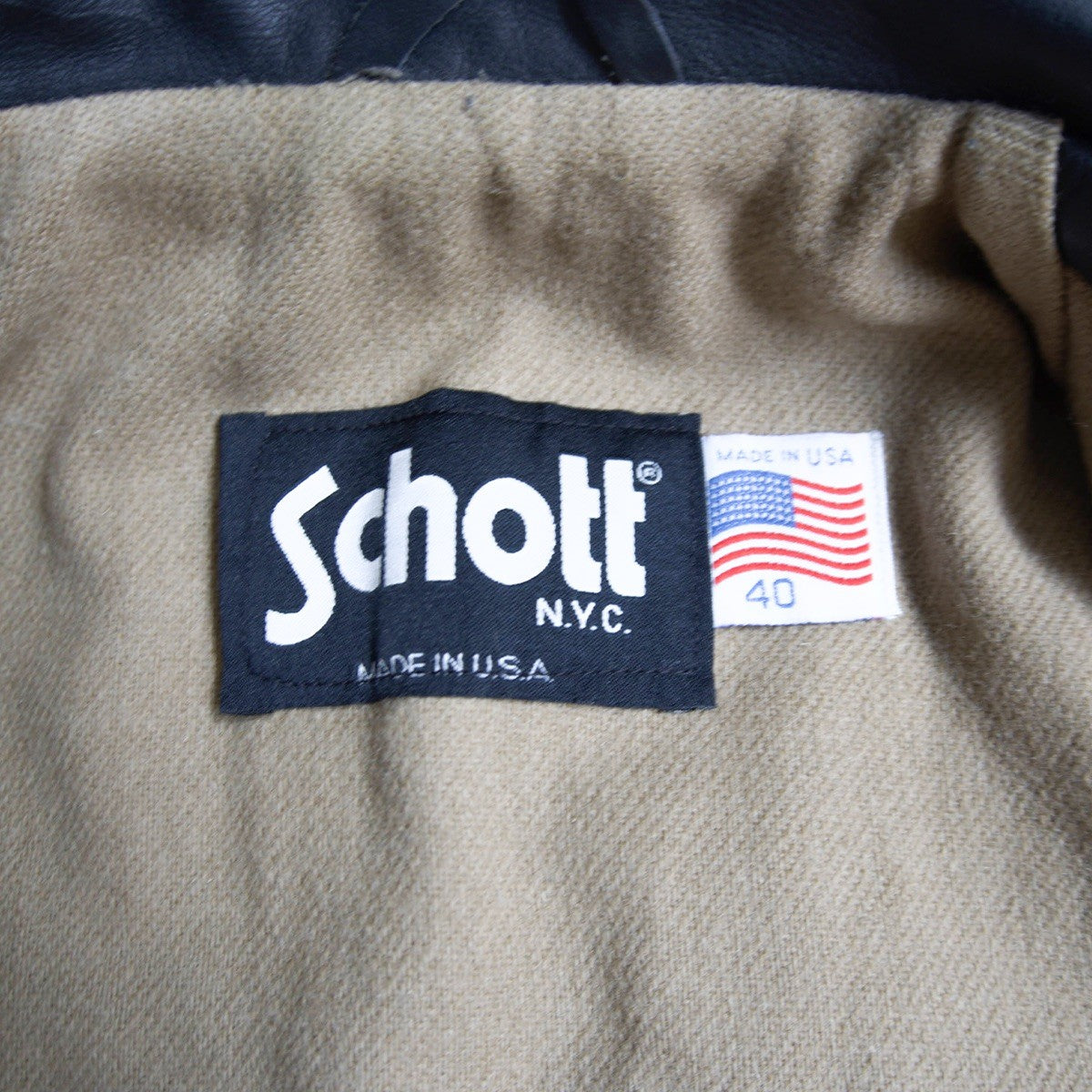 SCHOTT U14 Collared Leather Riders Jacket Size 40