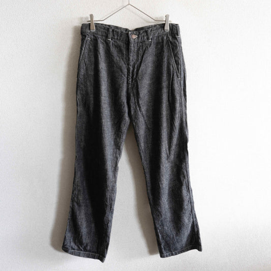 COMME des GARCONS HOMME 90s Cotton Linen Black Jeans Size S
