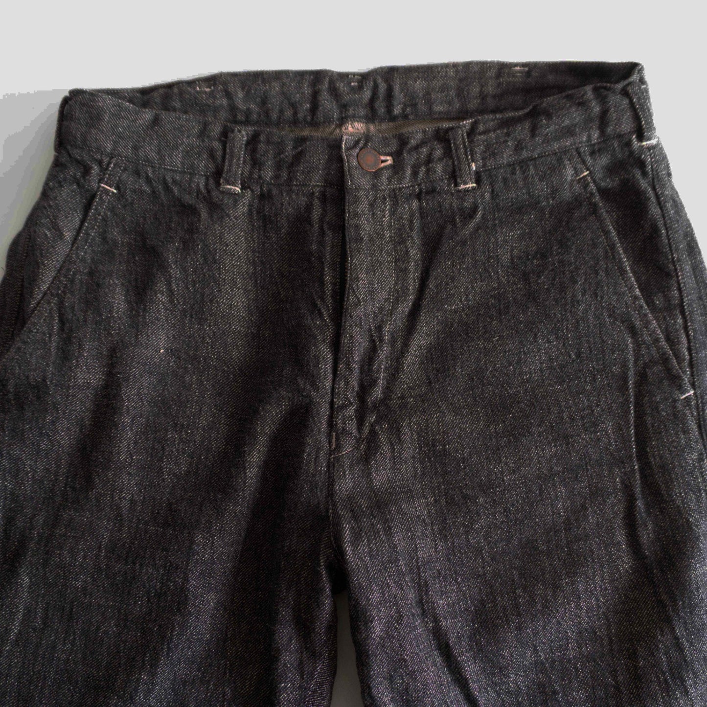 COMME des GARCONS HOMME 90s Cotton Linen Black Jeans Size S