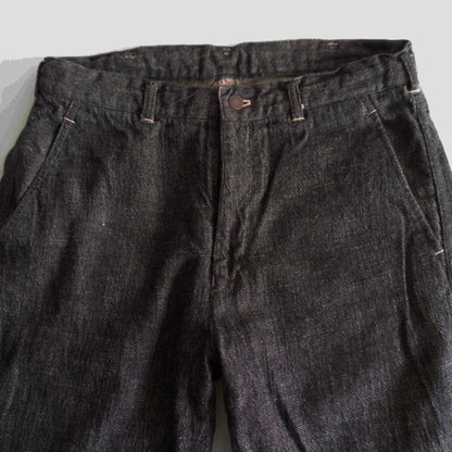 COMME des GARCONS HOMME 90s Cotton Linen Black Jeans Size S