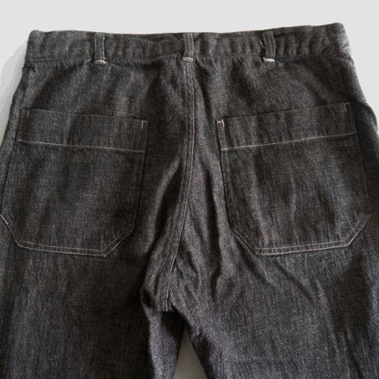 COMME des GARCONS HOMME 90s Cotton Linen Black Jeans Size S