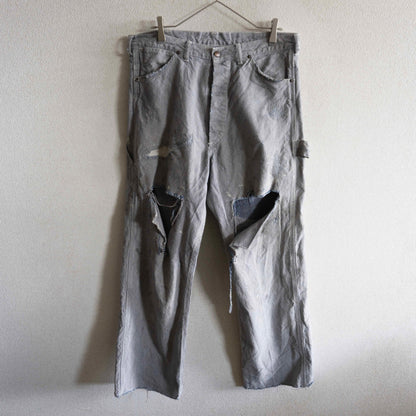 SAINT MICHAEL Distressed Hickory Stripe Painter Pants Size M