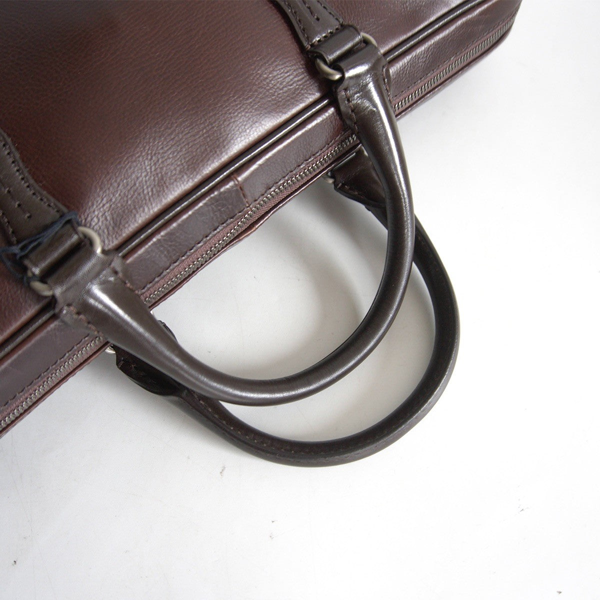 FUJITAKA 2-Way Leather Dark Brown Bag Size H30CM×W44CM×D9.5CM
