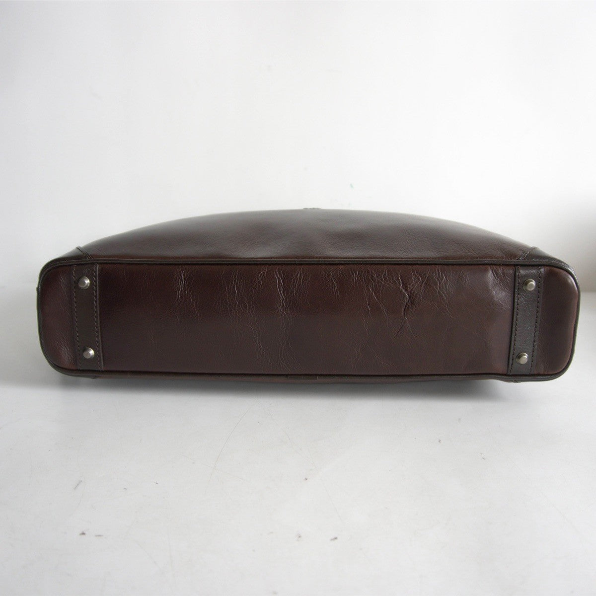FUJITAKA 2-Way Leather Dark Brown Bag Size H30CM×W44CM×D9.5CM
