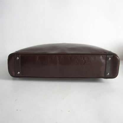FUJITAKA 2-Way Leather Dark Brown Bag Size H30CM×W44CM×D9.5CM