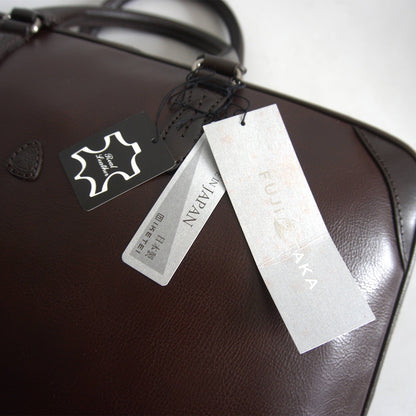 FUJITAKA 2-Way Leather Dark Brown Bag Size H30CM×W44CM×D9.5CM