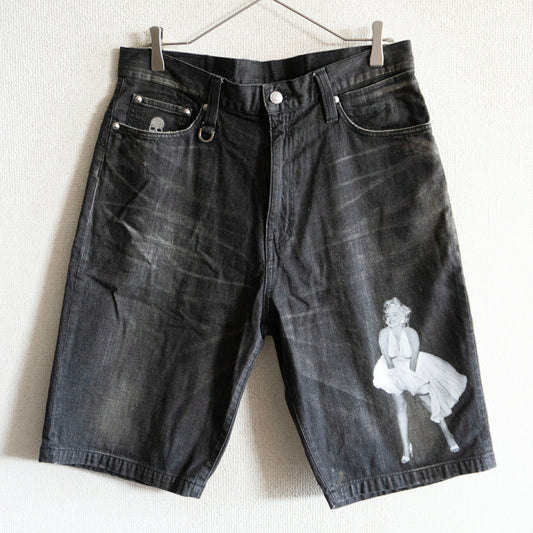 mastermind JAPAN x THEATER8 Distressed Denim Shorts Size S