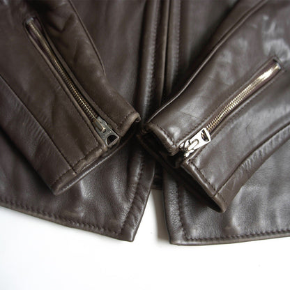 SCHOTT 641XX Single Rider Leather Jacket Brown Size 38