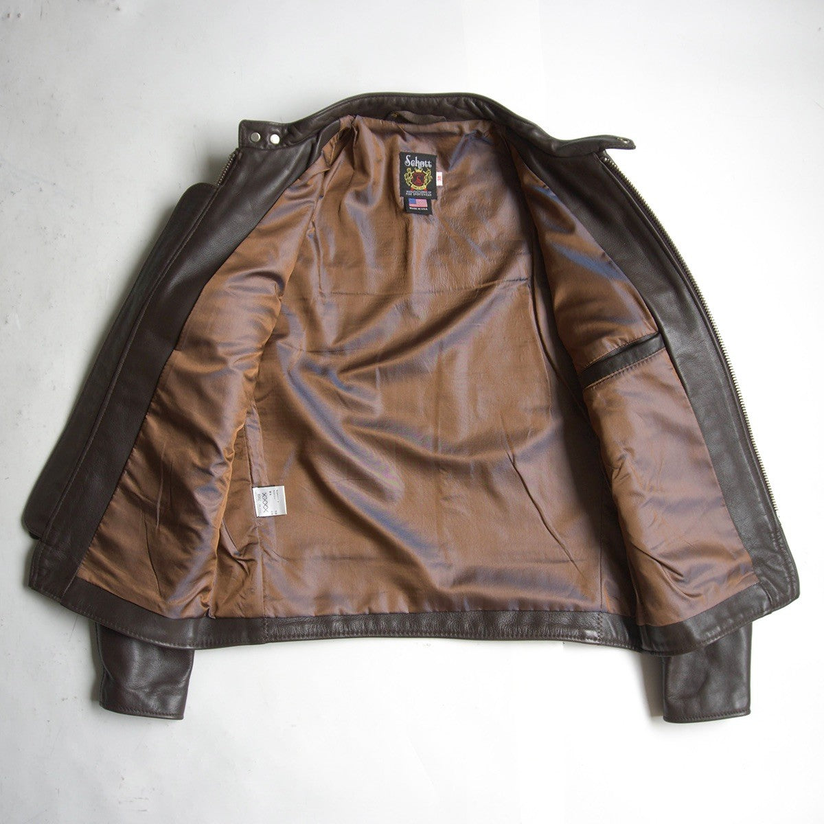 SCHOTT 641XX Single Rider Leather Jacket Brown Size 38