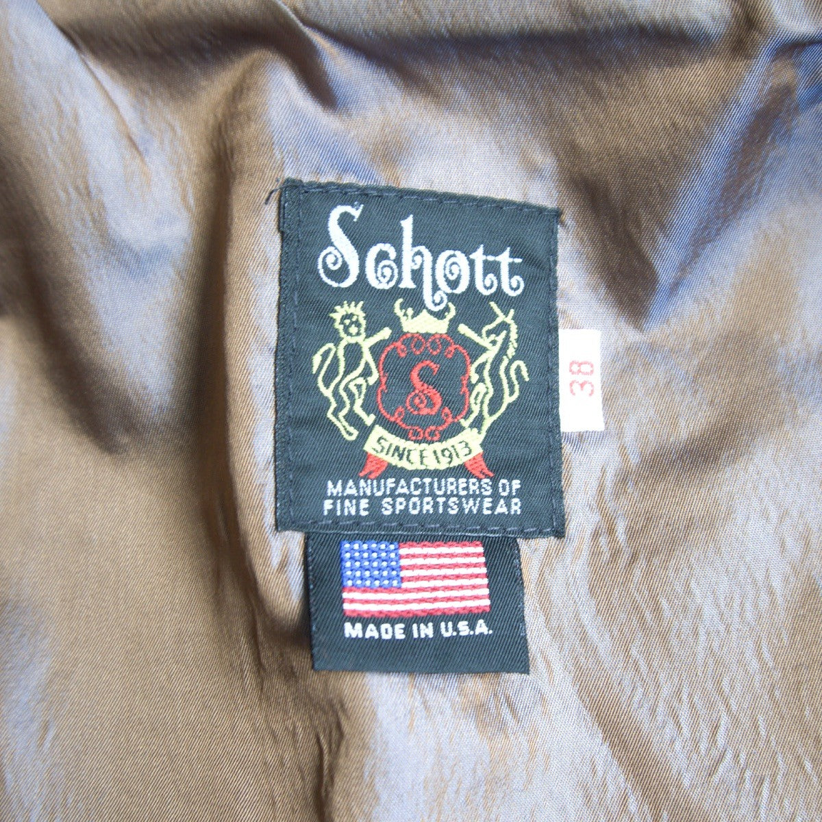 SCHOTT 641XX Single Rider Leather Jacket Brown Size 38