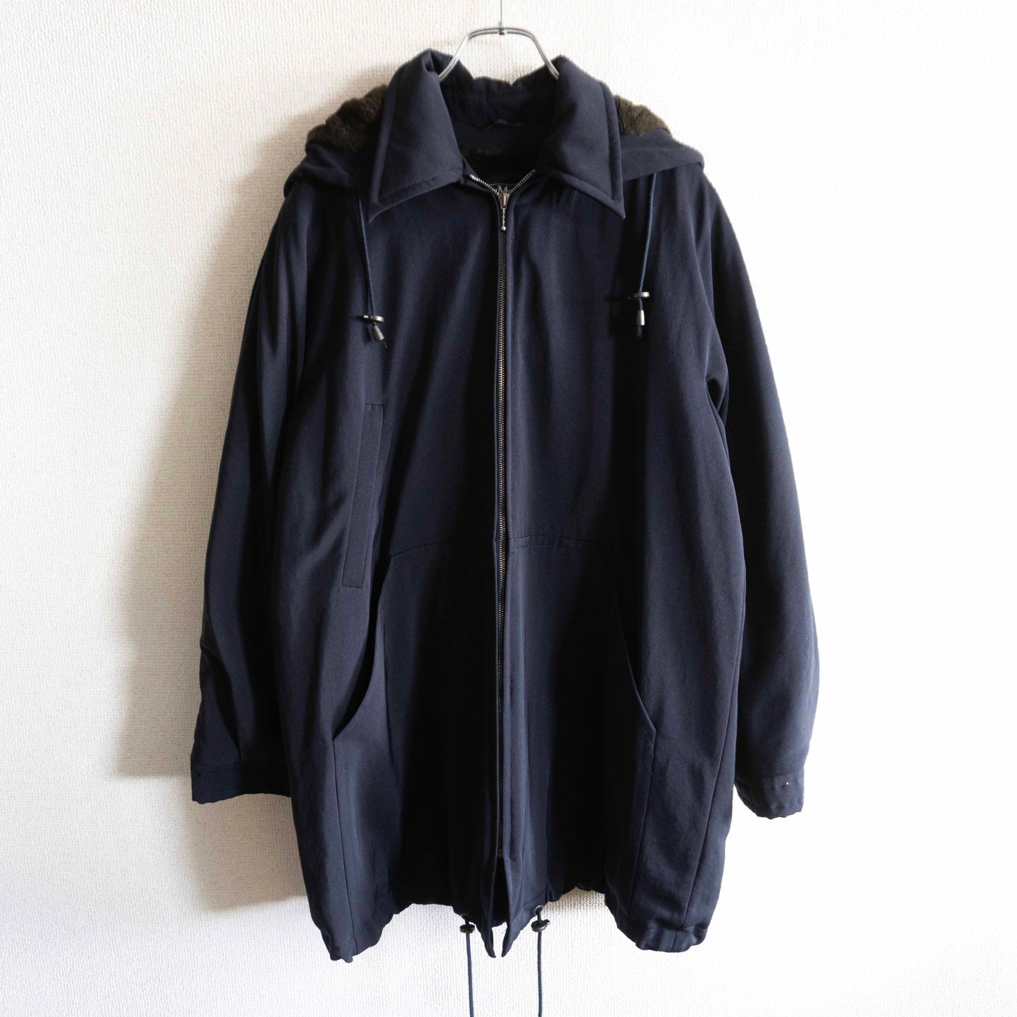 MAX MARA WEEKEND Acrylic Fur Coat Navy Size 42