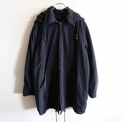 MAX MARA WEEKEND Acrylic Fur Coat Navy Size 42