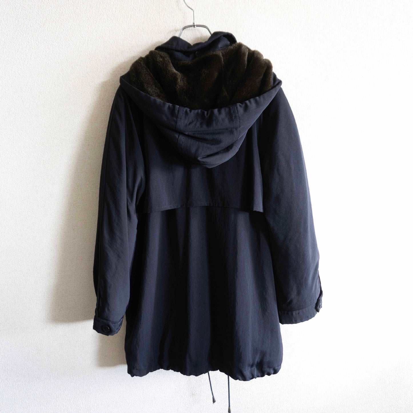 MAX MARA WEEKEND Acrylic Fur Coat Navy Size 42