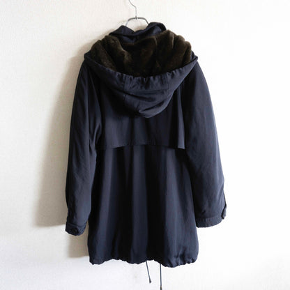 MAX MARA WEEKEND Acrylic Fur Coat Navy Size 42