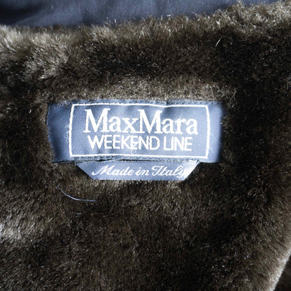 MAX MARA WEEKEND Acrylic Fur Coat Navy Size 42