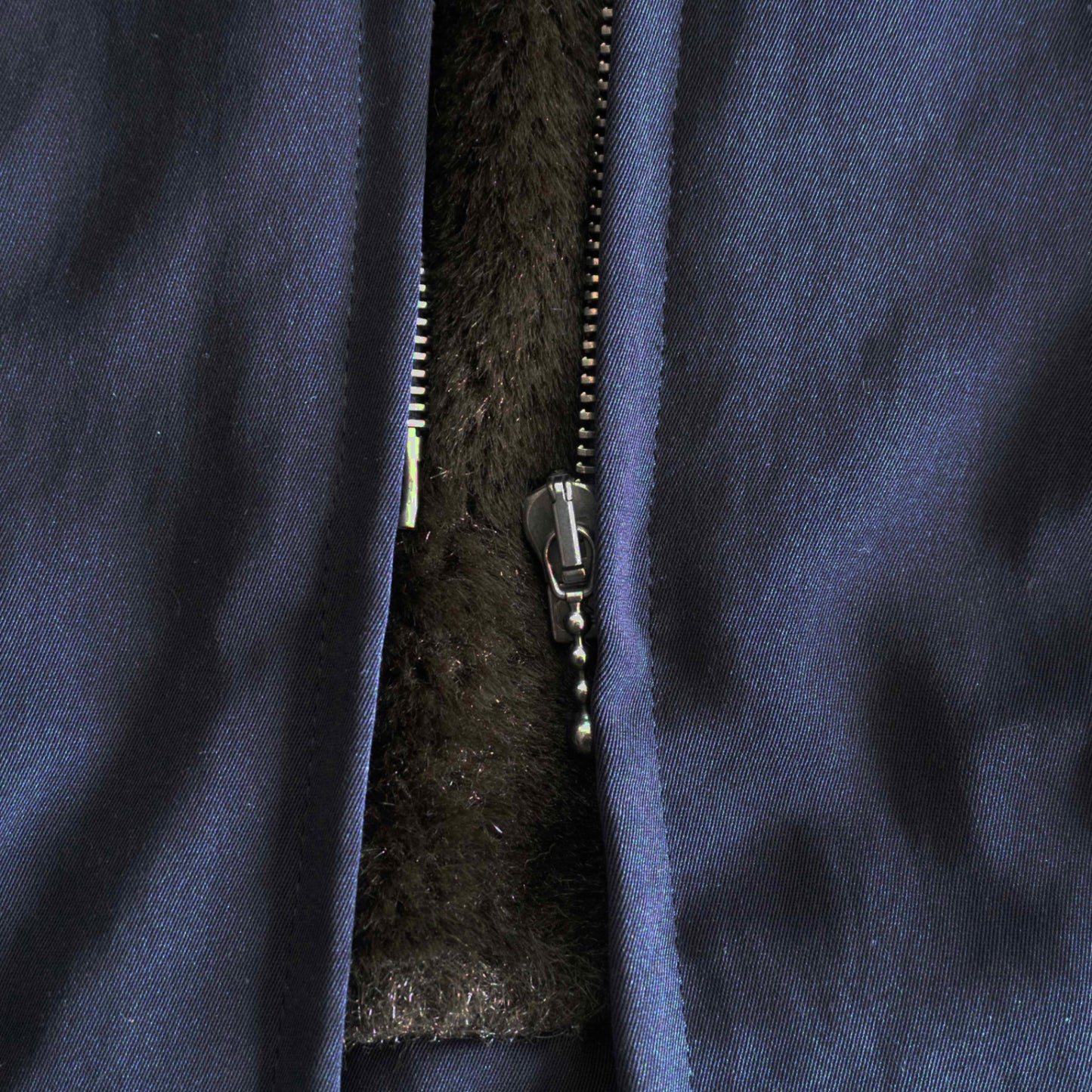 MAX MARA WEEKEND Acrylic Fur Coat Navy Size 42