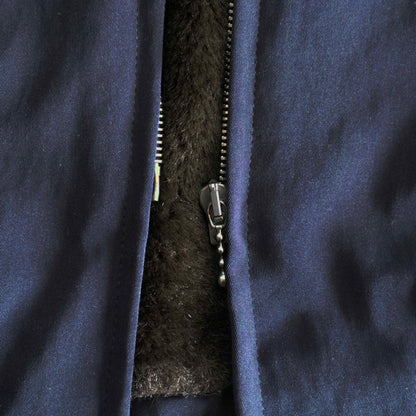 MAX MARA WEEKEND Acrylic Fur Coat Navy Size 42