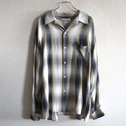 WACKO MARIA Ombre Check Rayon Open Collar Shirt Size XL