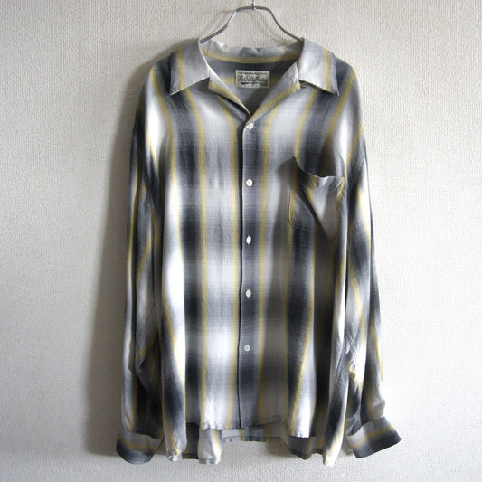 WACKO MARIA Ombre Check Rayon Open Collar Shirt Size XL