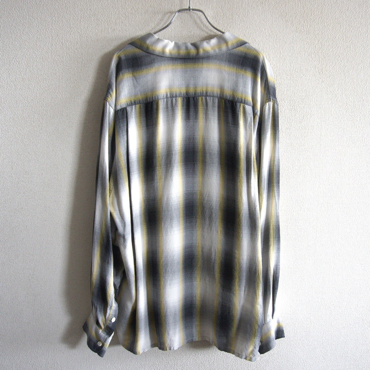 WACKO MARIA Ombre Check Rayon Open Collar Shirt Size XL