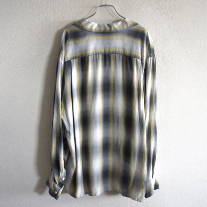 WACKO MARIA Ombre Check Rayon Open Collar Shirt Size XL
