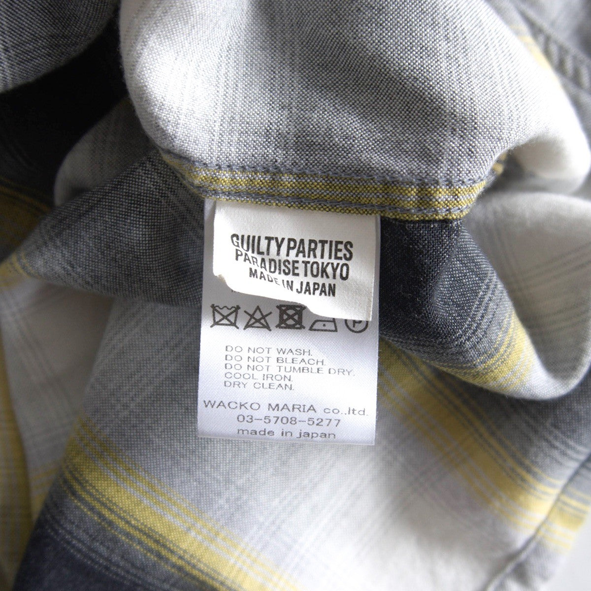 WACKO MARIA Ombre Check Rayon Open Collar Shirt Size XL