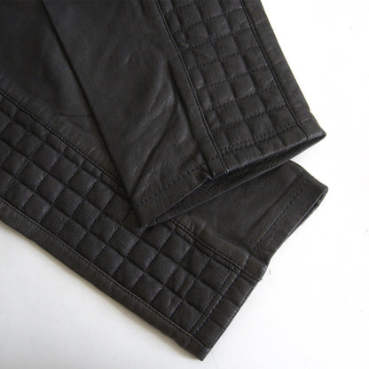 BALMAIN Leather Biker Pants Black Size 29