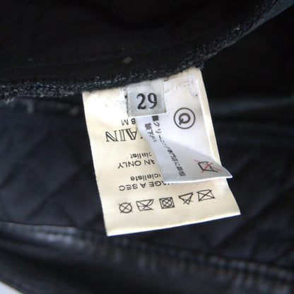 BALMAIN Leather Biker Pants Black Size 29
