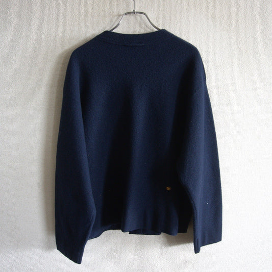 45R Felted Wool Cardigan Navy