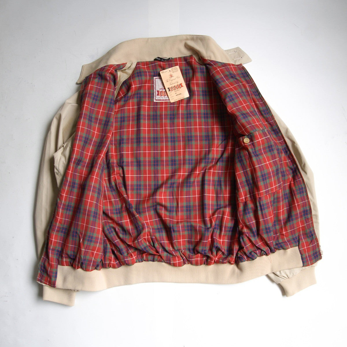 DEADSTOCK 90s BARACUTA G9 Harrington Jacket Natural Size 46