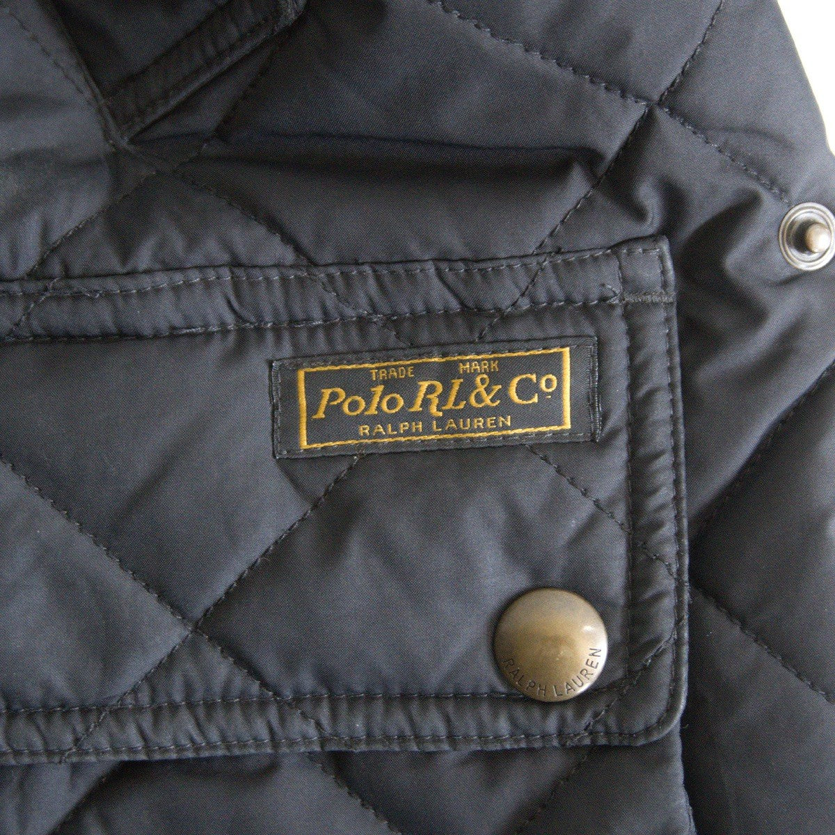 POLO RALPH LAUREN Black Quilted Jacket Size L