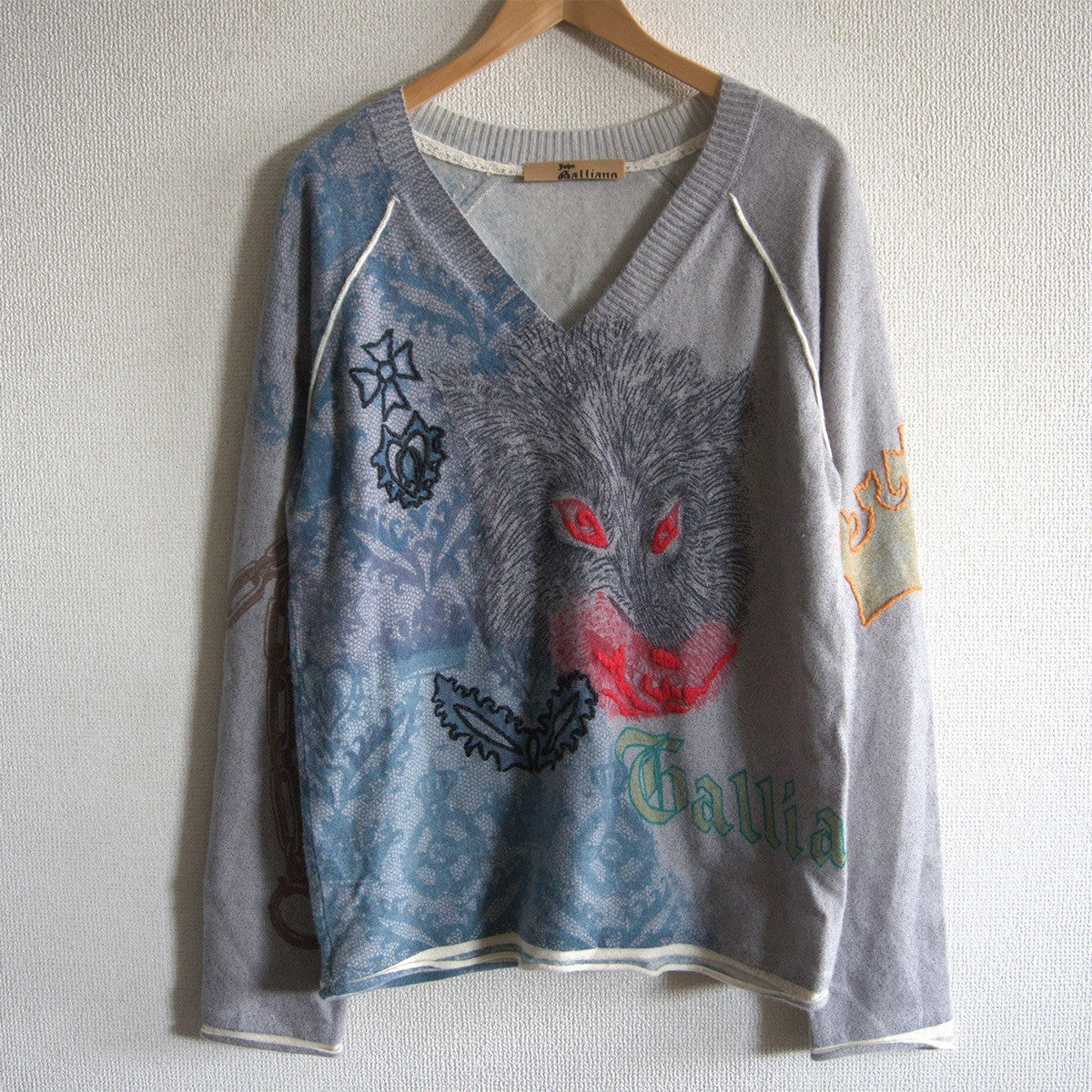 John Galliano FW06 V-Neck Cashmere Sweater Size M