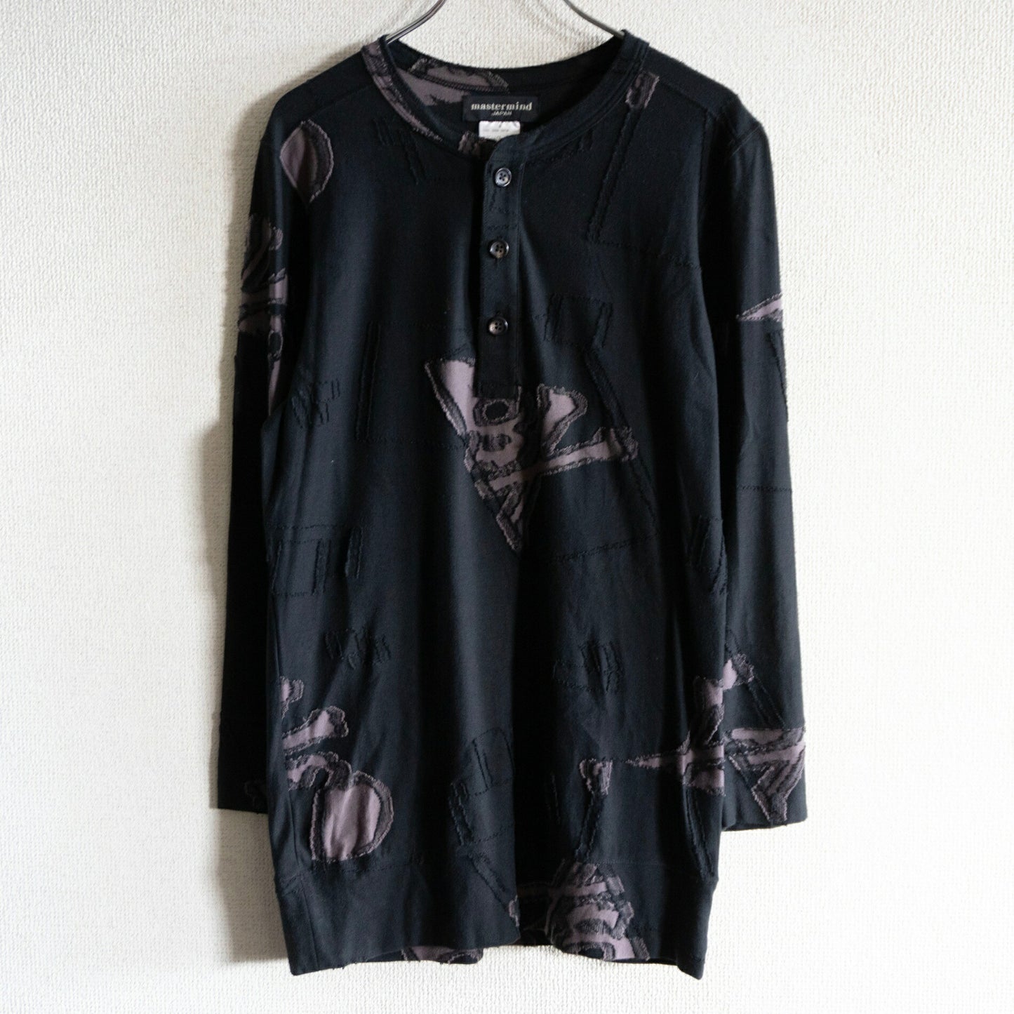 mastermind JAPAN Henley Neck Long Sleeve Top Size M
