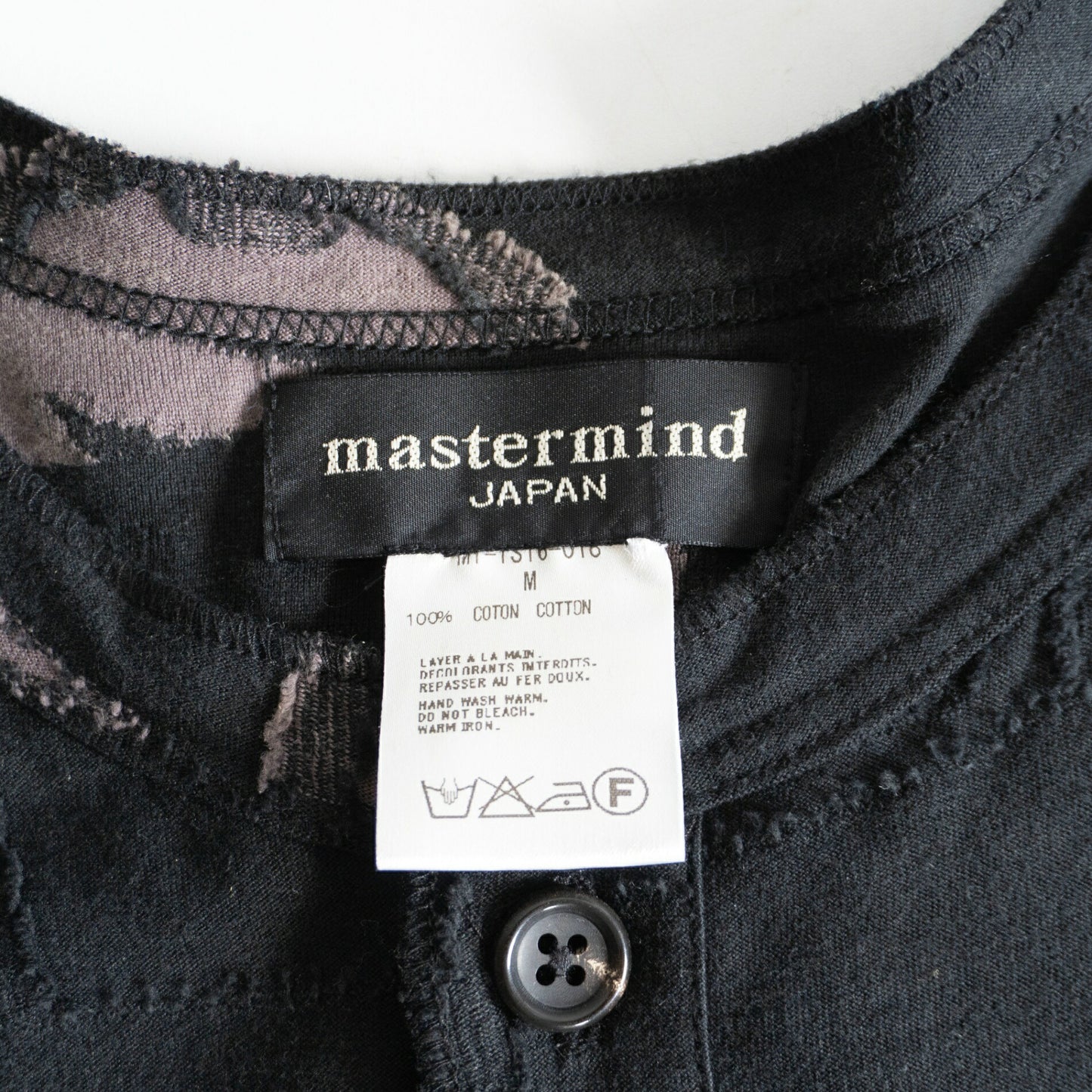 mastermind JAPAN Henley Neck Long Sleeve Top Size M