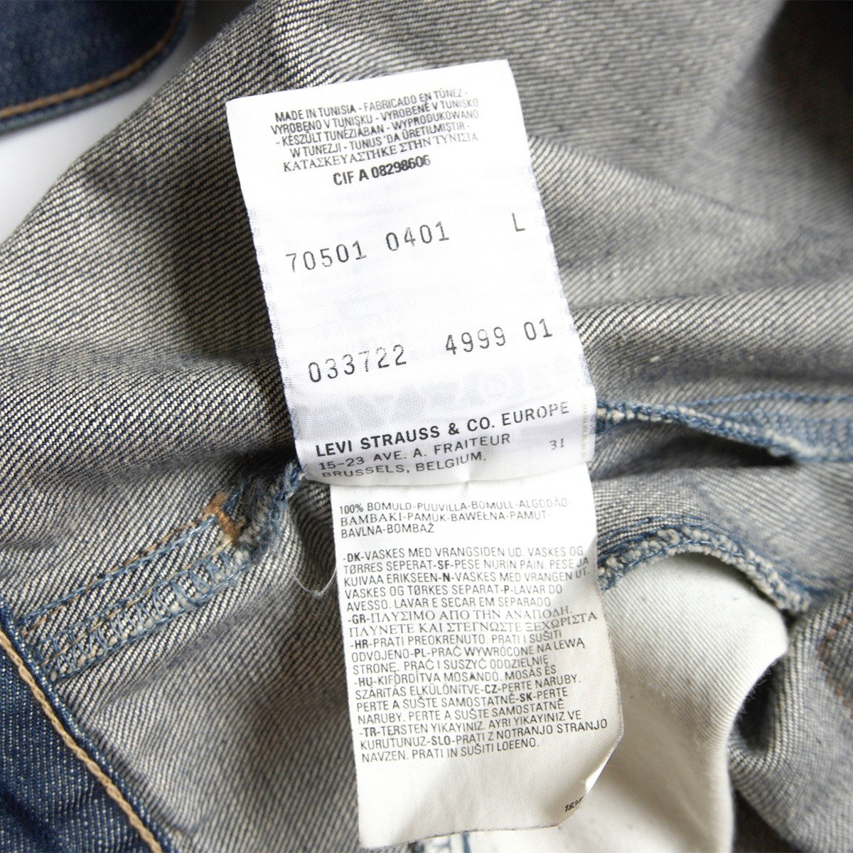 LEVI'S 70501 04 1st Type Denim Jacket Size L