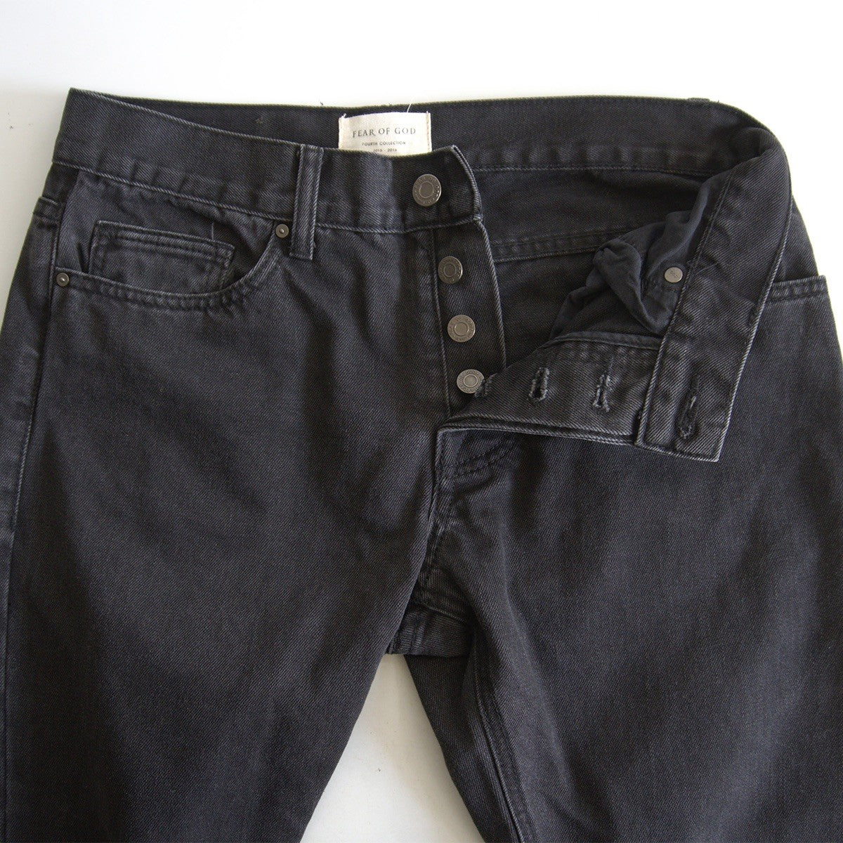 FEAR OF GOD Black Zip Hem Denim Jeans Size 30