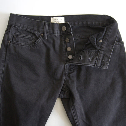 FEAR OF GOD Black Zip Hem Denim Jeans Size 30