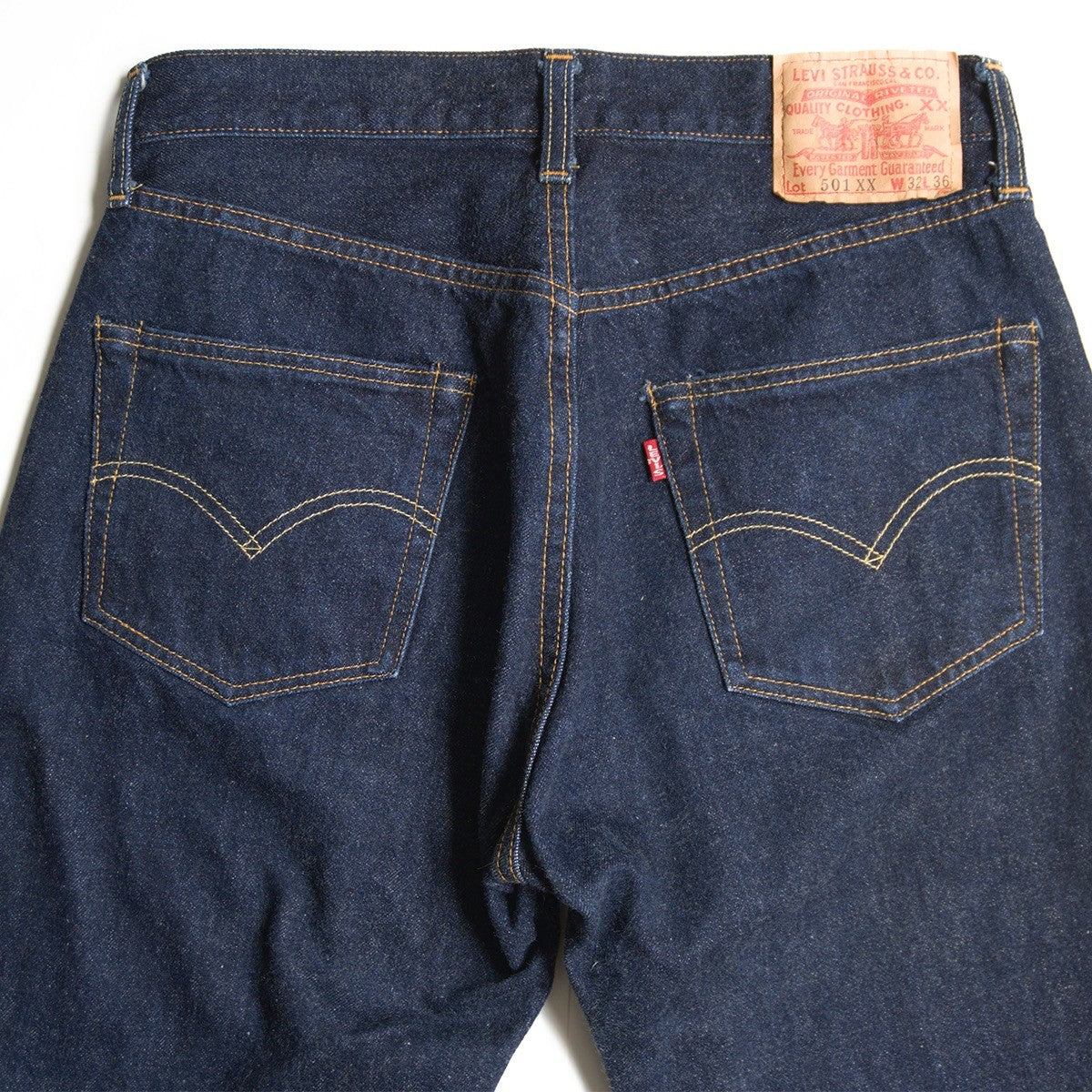 LEVI'S 501XX Big E Dark Indigo Valencia Jeans Size 32×36