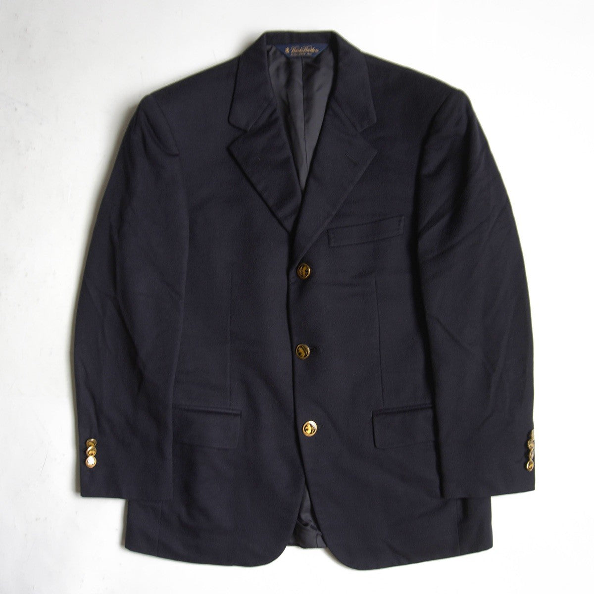 BROOKS BROTHERS Cashmere Navy Gold Button Blazer Size 36SHT