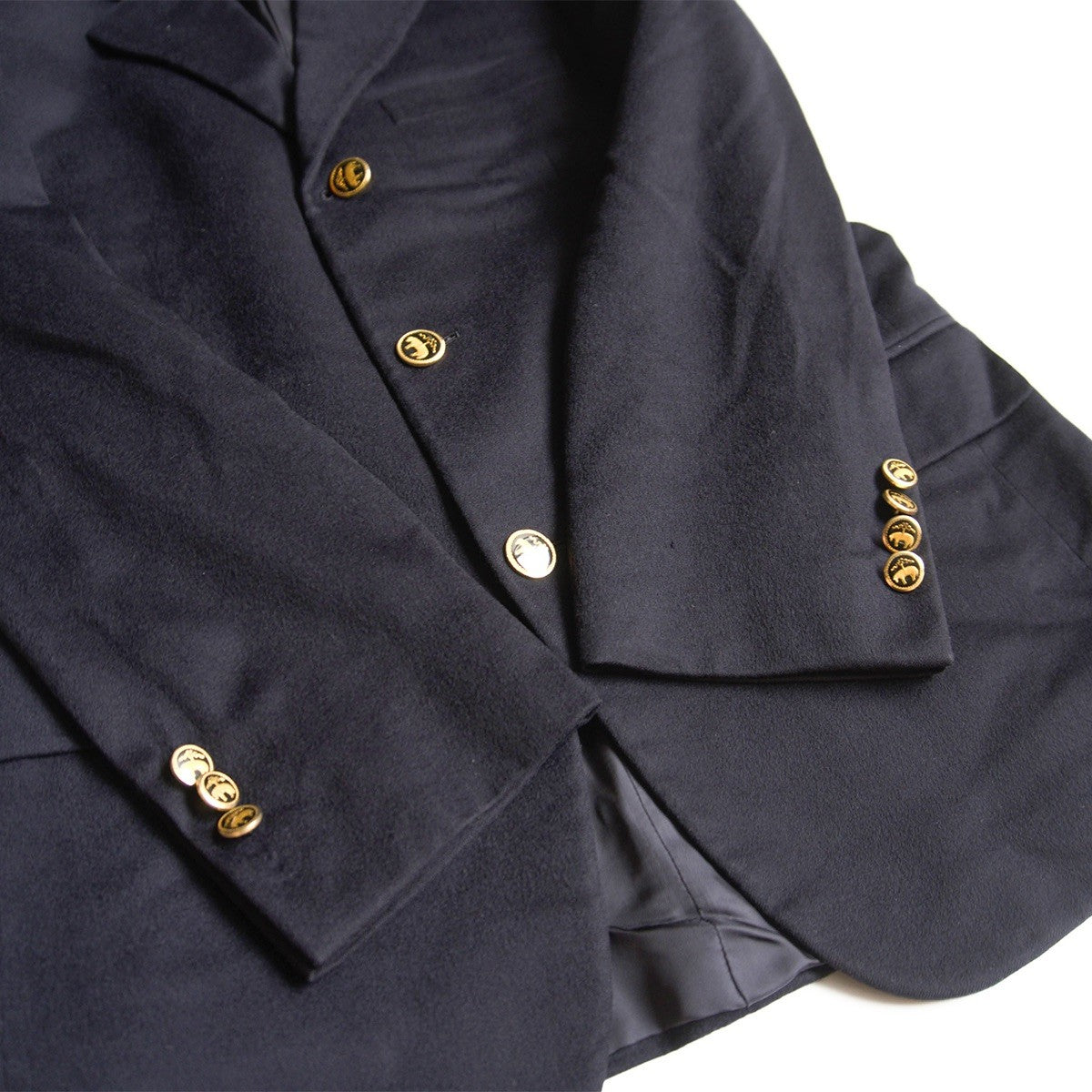 BROOKS BROTHERS Cashmere Navy Gold Button Blazer Size 36SHT