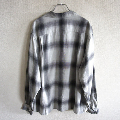 WACKO MARIA Ombre Check Rayon Open Collar Shirt Size S