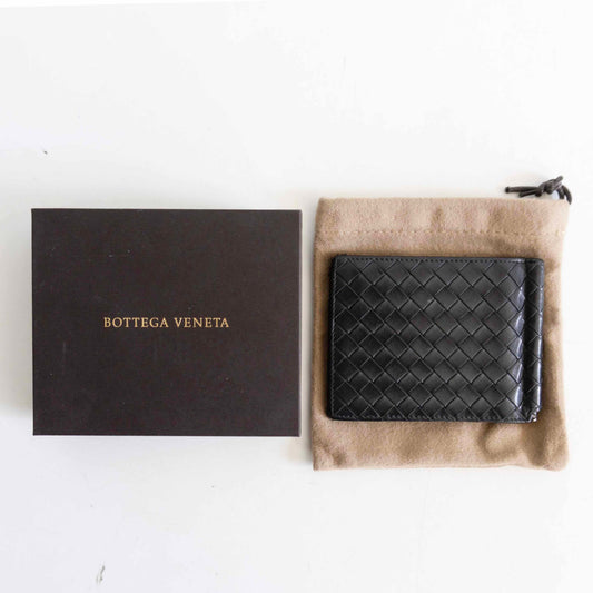 BOTTEGA VENETA Intrecciato Leather Clip Wallet Size ONE SIZE