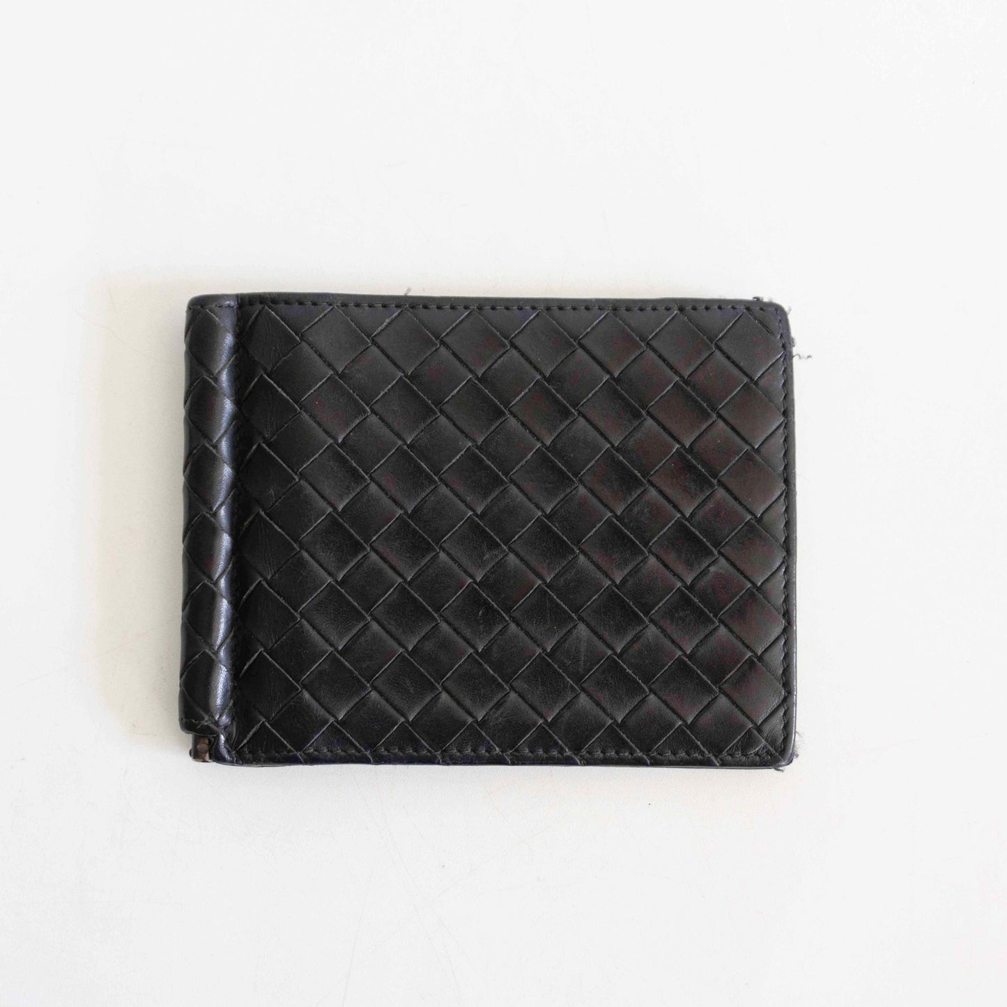 BOTTEGA VENETA Intrecciato Leather Clip Wallet Size ONE SIZE