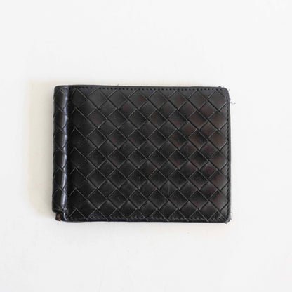 BOTTEGA VENETA Intrecciato Leather Clip Wallet Size ONE SIZE