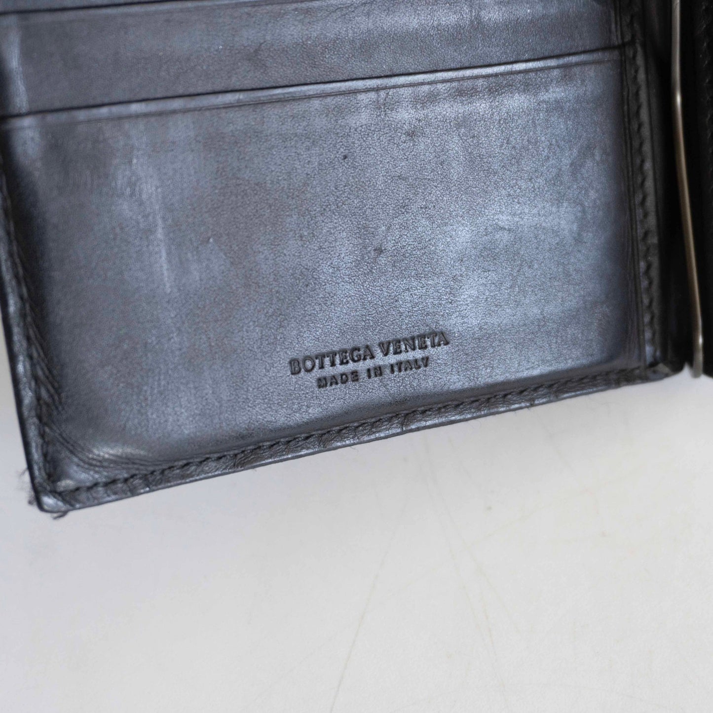 BOTTEGA VENETA Intrecciato Leather Clip Wallet Size ONE SIZE